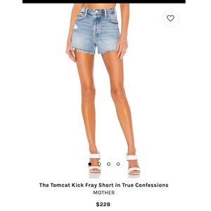 MOTHER Tomcat Kick Fray Short in True Confessions w/ Button Fly